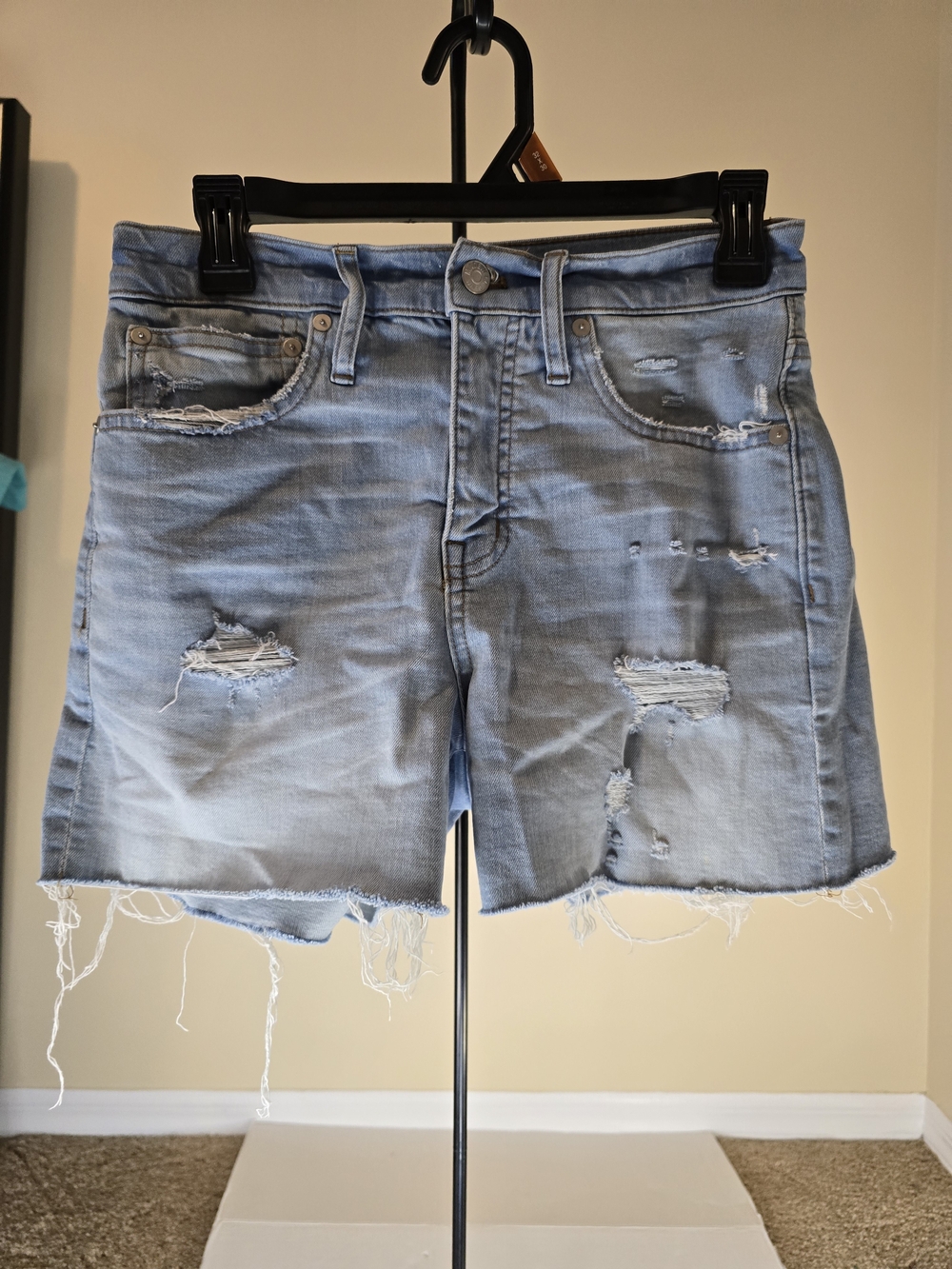 Madewell Women’s High-Rise Denim Shorts In Posey Wash Distressed Size 25*